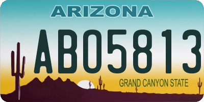 AZ license plate ABO5813
