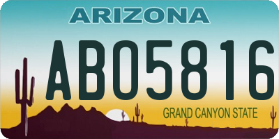 AZ license plate ABO5816