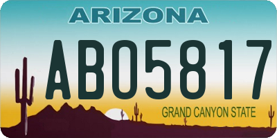AZ license plate ABO5817