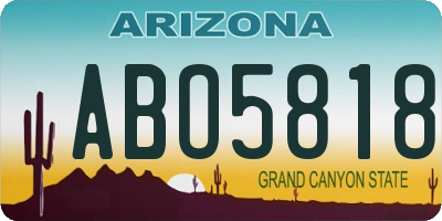 AZ license plate ABO5818