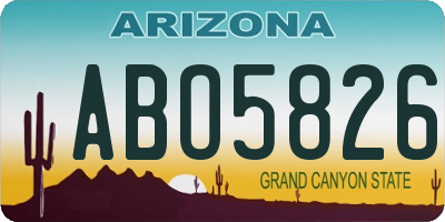 AZ license plate ABO5826