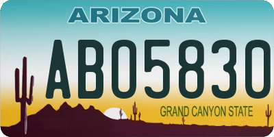 AZ license plate ABO5830