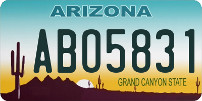 AZ license plate ABO5831