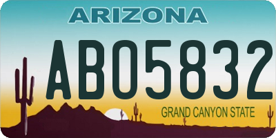 AZ license plate ABO5832
