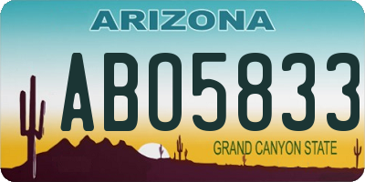 AZ license plate ABO5833