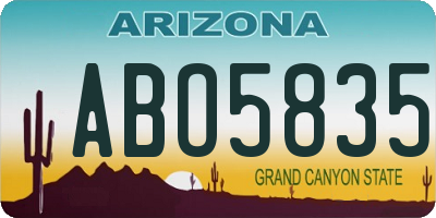 AZ license plate ABO5835