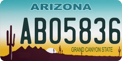 AZ license plate ABO5836