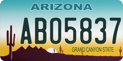 AZ license plate ABO5837