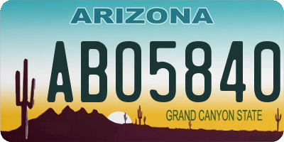 AZ license plate ABO5840