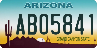 AZ license plate ABO5841