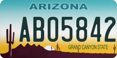 AZ license plate ABO5842