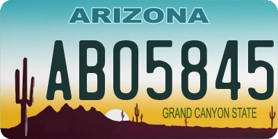 AZ license plate ABO5845