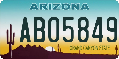 AZ license plate ABO5849