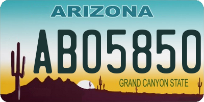 AZ license plate ABO5850