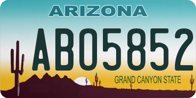 AZ license plate ABO5852