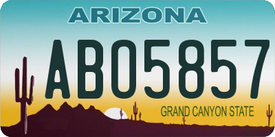 AZ license plate ABO5857