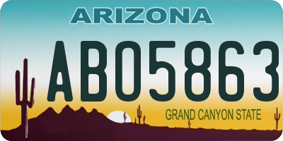 AZ license plate ABO5863