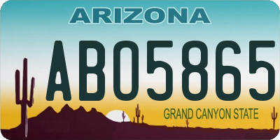 AZ license plate ABO5865