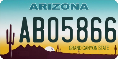 AZ license plate ABO5866