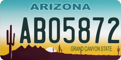 AZ license plate ABO5872