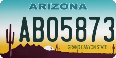 AZ license plate ABO5873