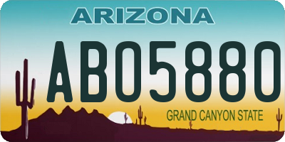 AZ license plate ABO5880