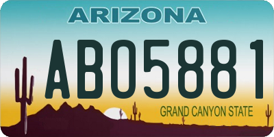 AZ license plate ABO5881