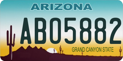 AZ license plate ABO5882