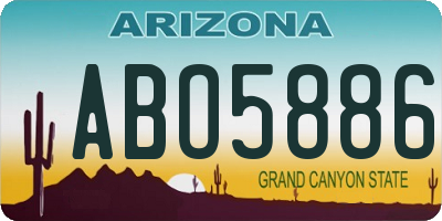 AZ license plate ABO5886
