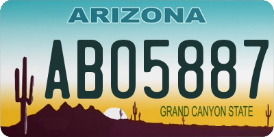 AZ license plate ABO5887