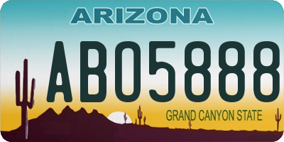 AZ license plate ABO5888