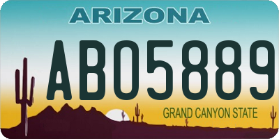 AZ license plate ABO5889
