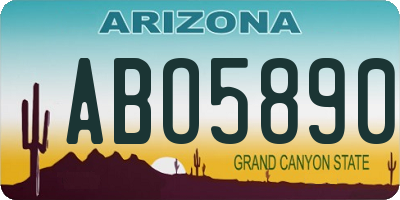 AZ license plate ABO5890