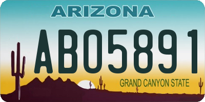 AZ license plate ABO5891