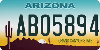 AZ license plate ABO5894