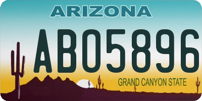 AZ license plate ABO5896