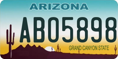 AZ license plate ABO5898