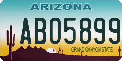 AZ license plate ABO5899
