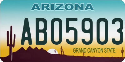 AZ license plate ABO5903
