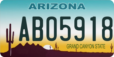 AZ license plate ABO5918