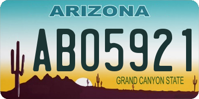 AZ license plate ABO5921