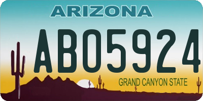 AZ license plate ABO5924