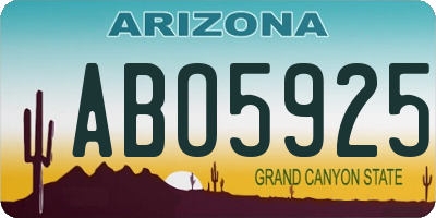 AZ license plate ABO5925