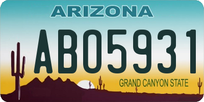 AZ license plate ABO5931