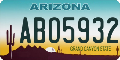 AZ license plate ABO5932