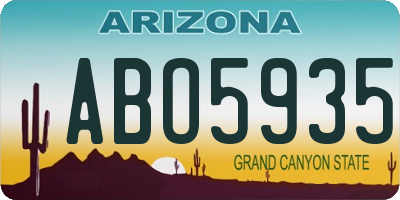 AZ license plate ABO5935