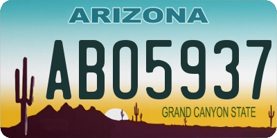 AZ license plate ABO5937