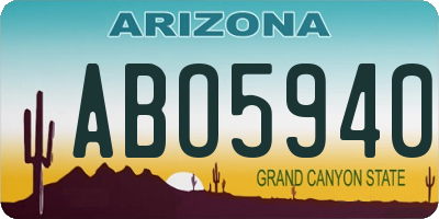 AZ license plate ABO5940
