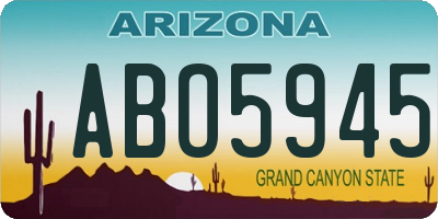 AZ license plate ABO5945
