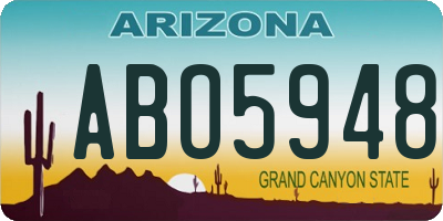 AZ license plate ABO5948